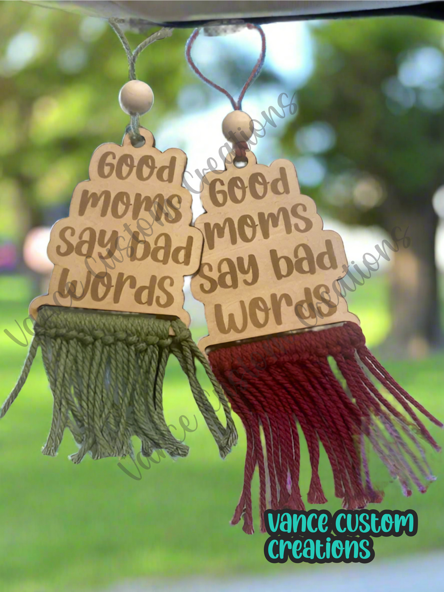 Good Moms Say Bad Words Car Charm