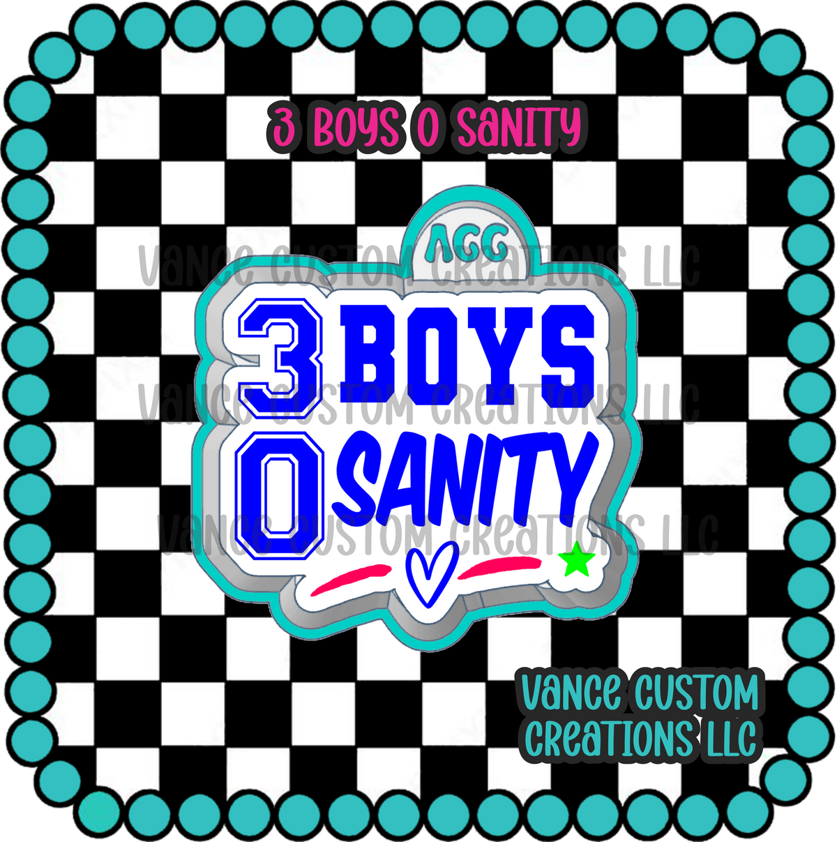 3 Boys 0 Sanity Freshie Mold