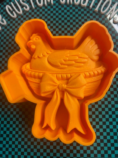3D Hen In Nest Freshie Mold