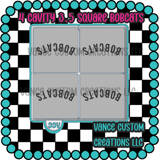 4 Cavity 3.5 Square Bobcats Freshie Mold (Copy)