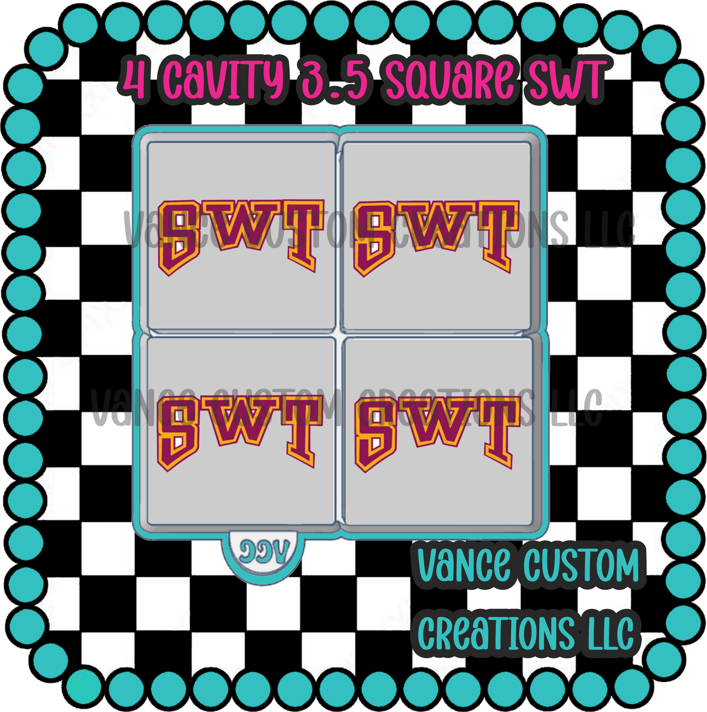 4 Cavity 3.5 Square SWT Freshie Mold
