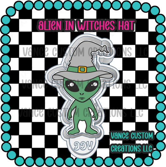 Alien in Witches Hat Freshie Mold