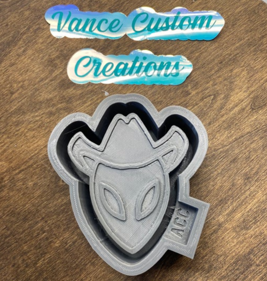 Alien With Cowboy Hat Freshie Mold