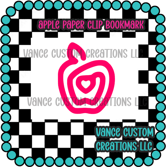 Apple Paper Clip Bookmark Blank