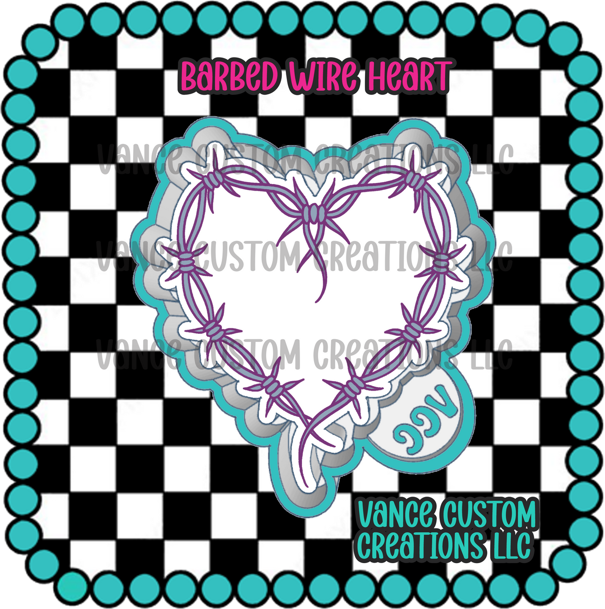 Barbed Wire Heart Freshie Mold