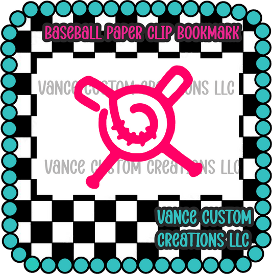 Baseball Paper Clip Bookmark Blank