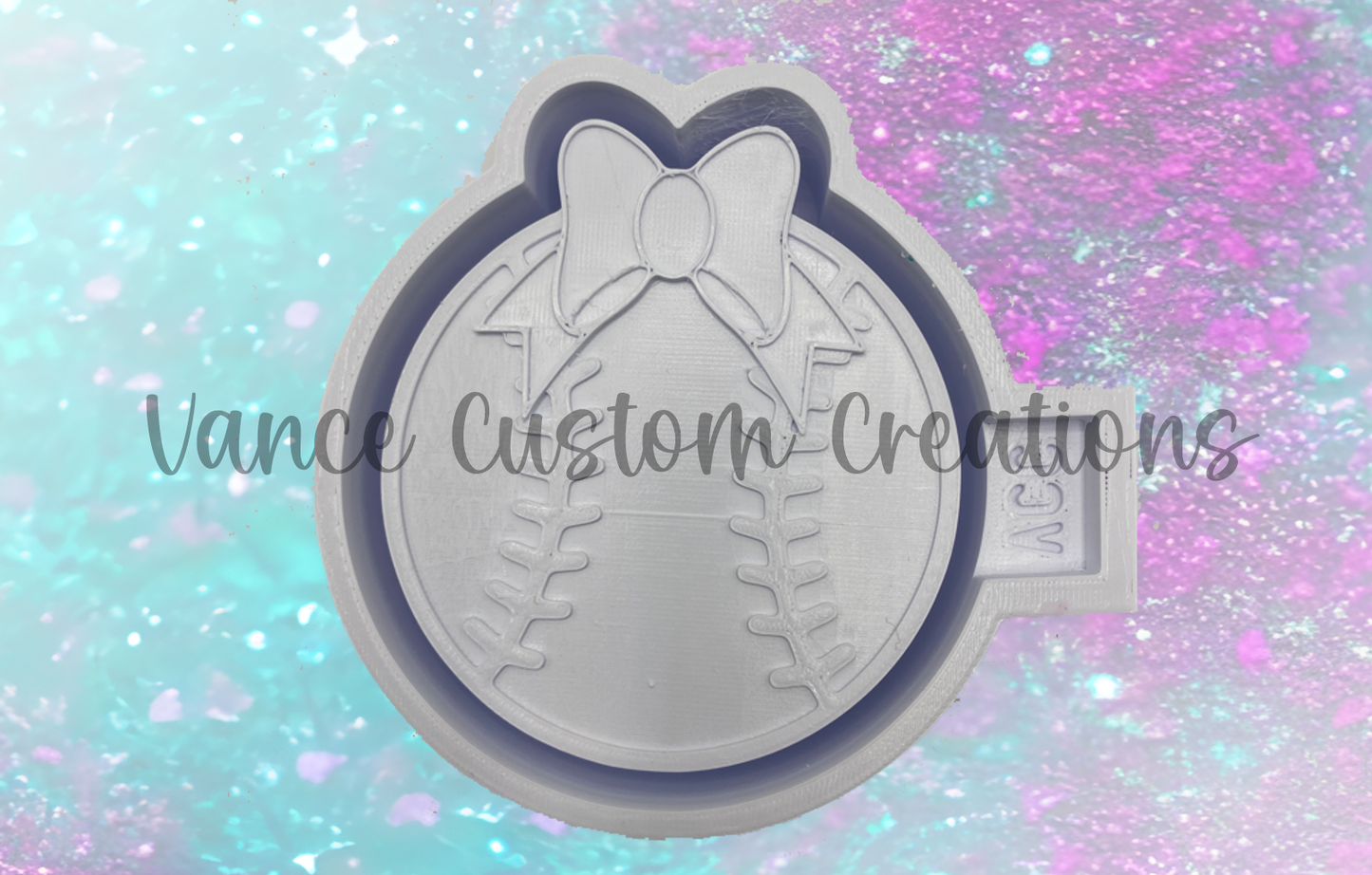 Baseball with Bow Freshie Mold