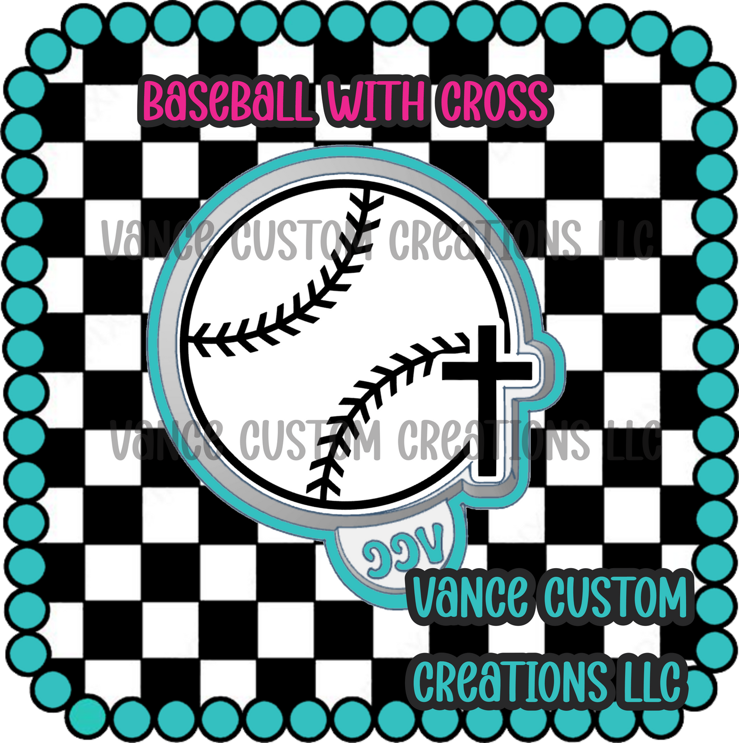 Baseball with Cross Freshie Mold