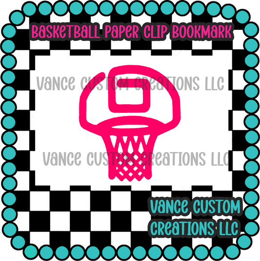 Basketball Paper Clip Bookmark Blank