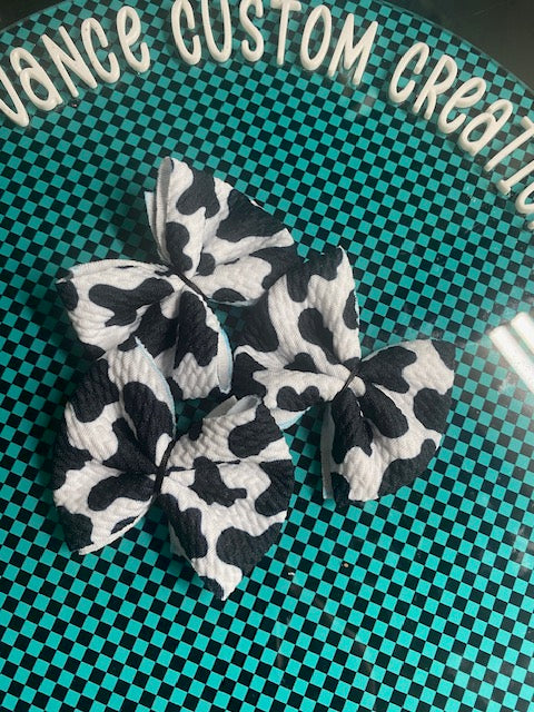 Black Cow Print Freshie Bow