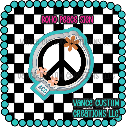 Boho Peace Sign Freshie Mold