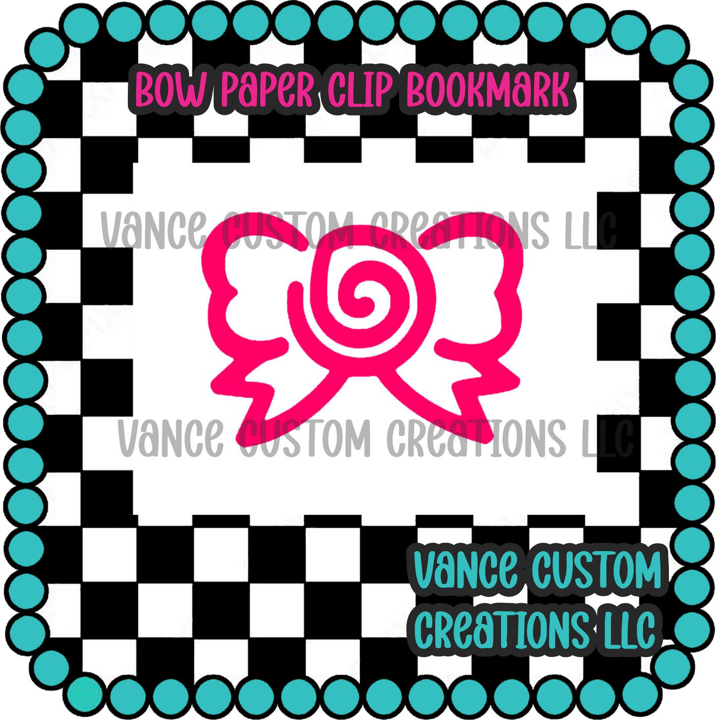 Bow Paper Clip Bookmark Blank