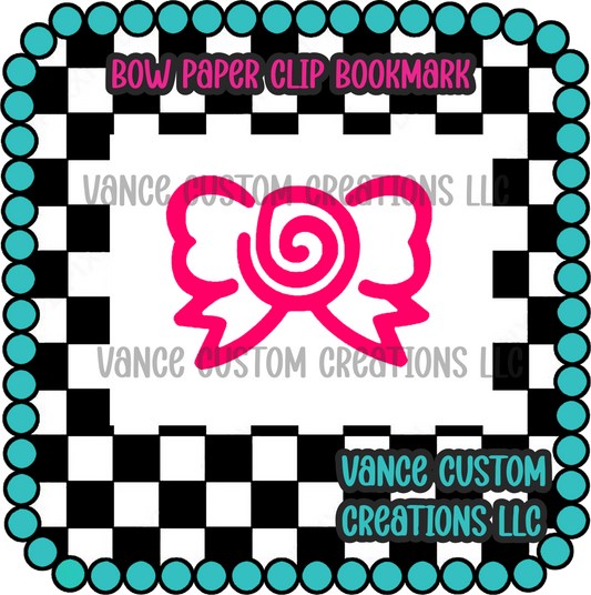 Bow Paper Clip Bookmark Blank