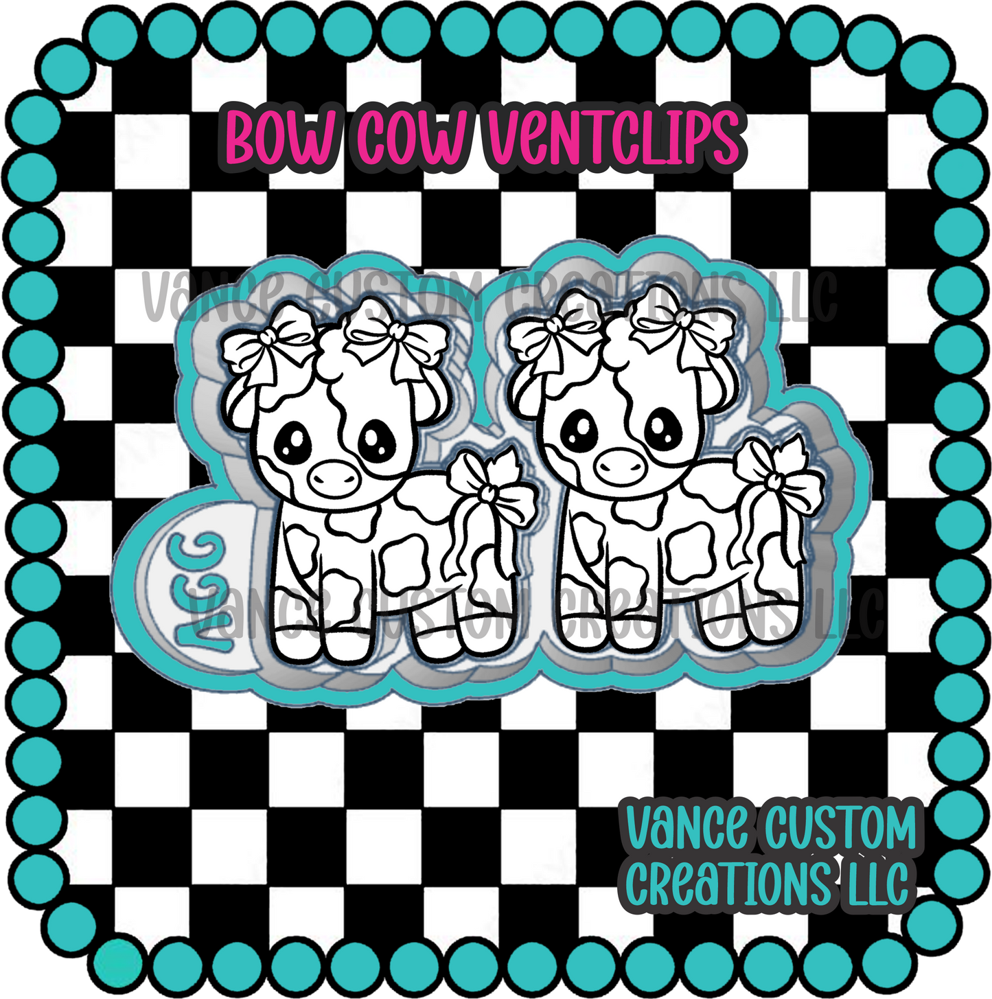 Bow Cow Ventclips Freshie Mold