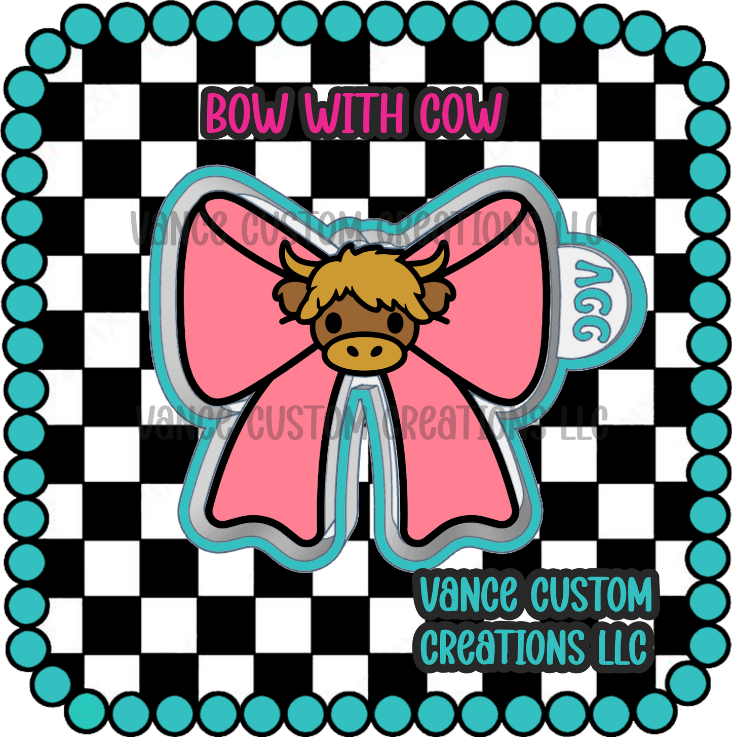 Bow with Cow Freshie Mold