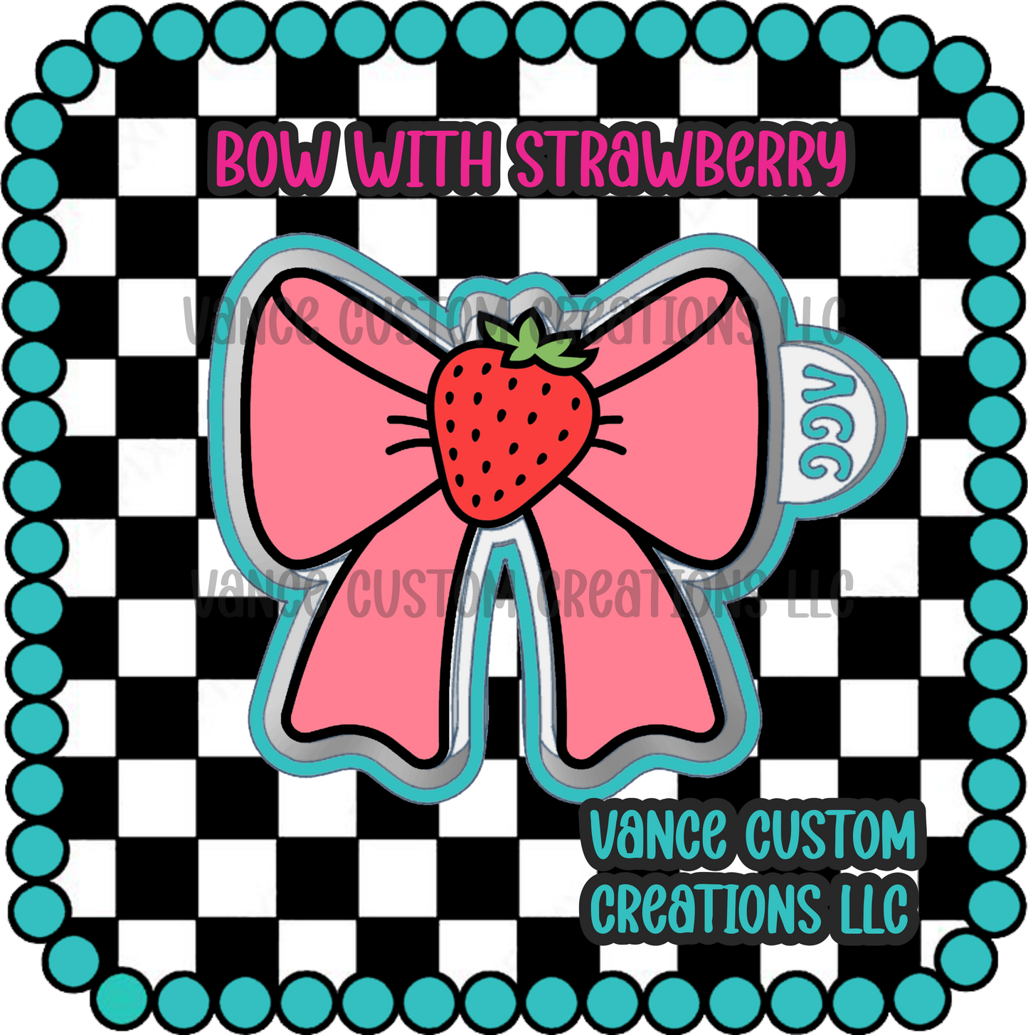 Bow with Strawberry Freshie Mold