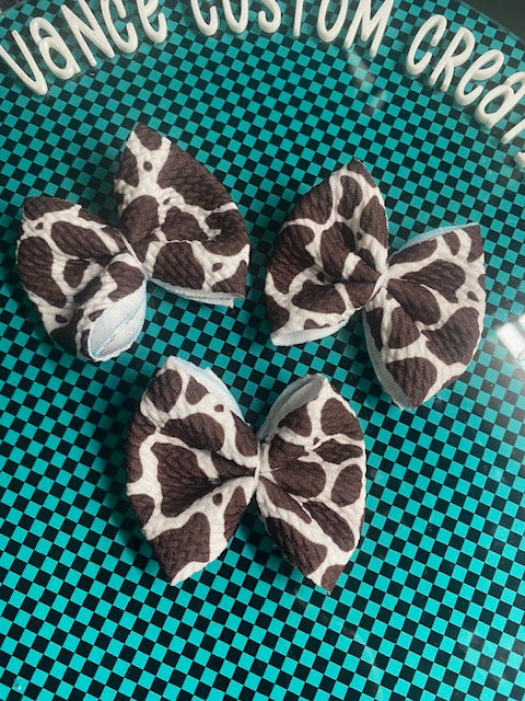 Brown Cow Print Freshie Bow