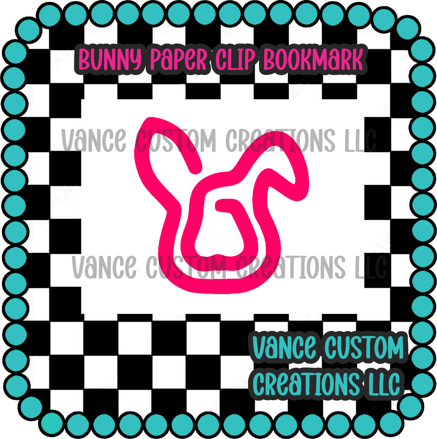 Bunny Paper Clip Bookmark Blank