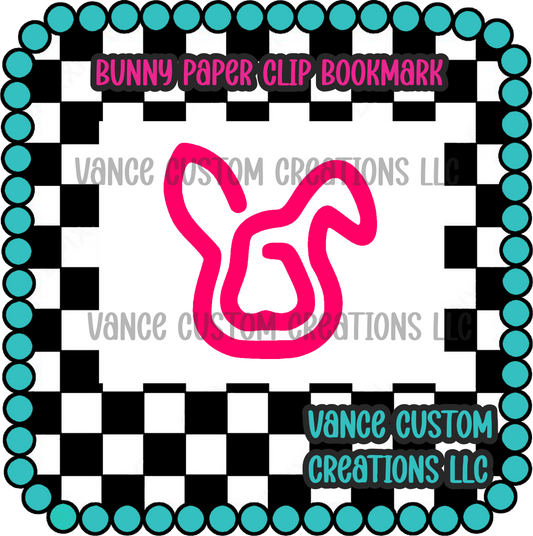 Bunny Paper Clip Bookmark Blank