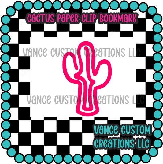 Cactus Paper Clip Bookmark Blank