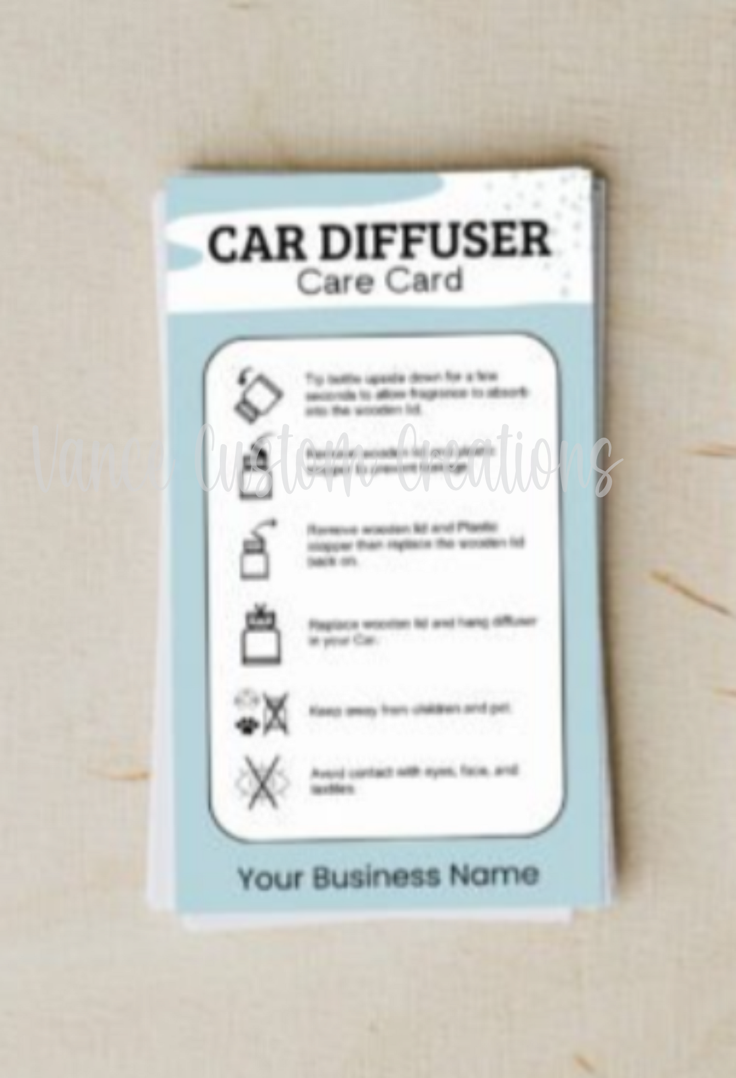 Car Diffuser Care Card