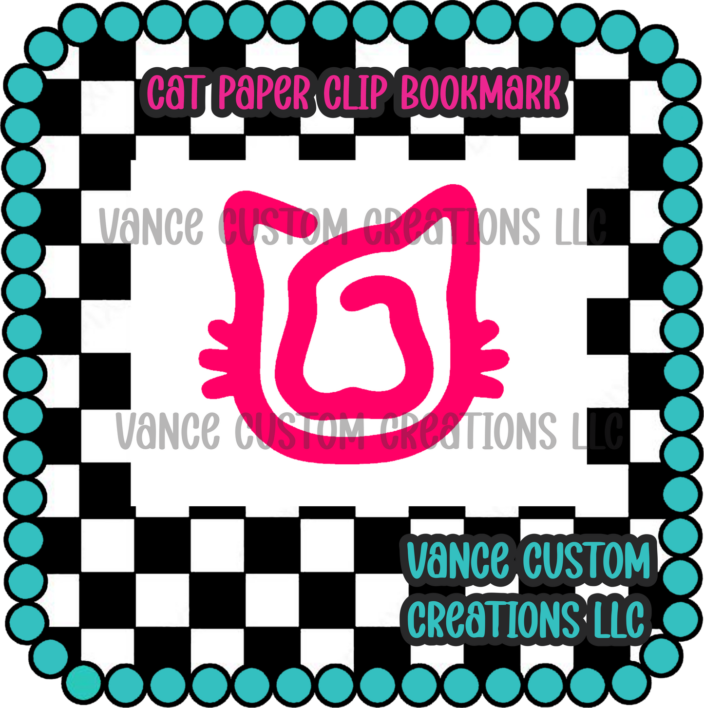 Cat Paper Clip Bookmark Blank