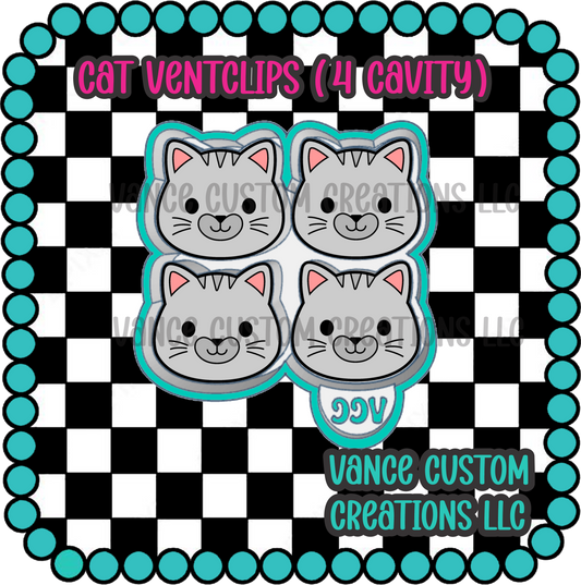 Cat Ventclip Freshie Mold (4 Cavity)
