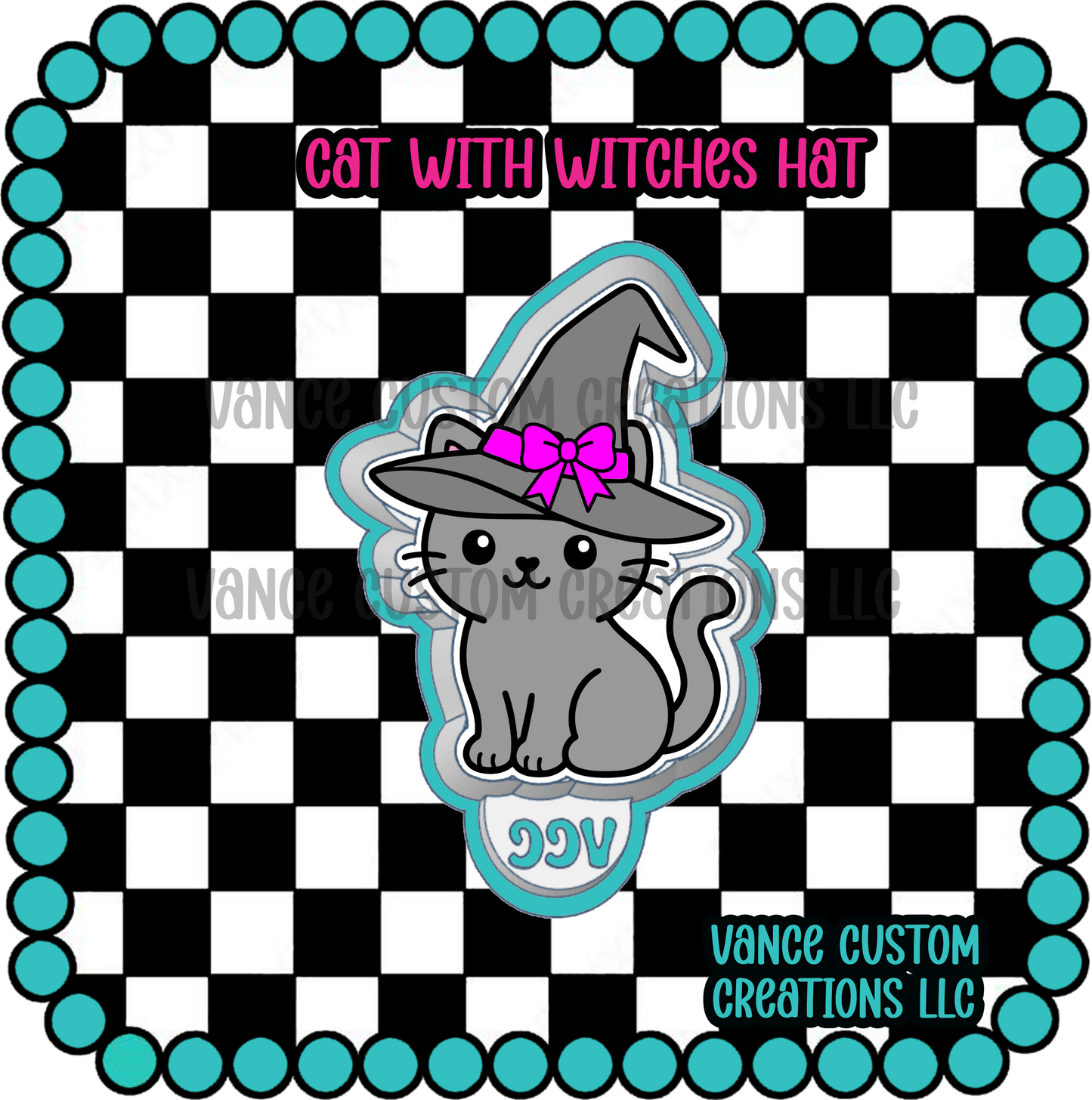 Cat with Witches Hat Freshie Mold