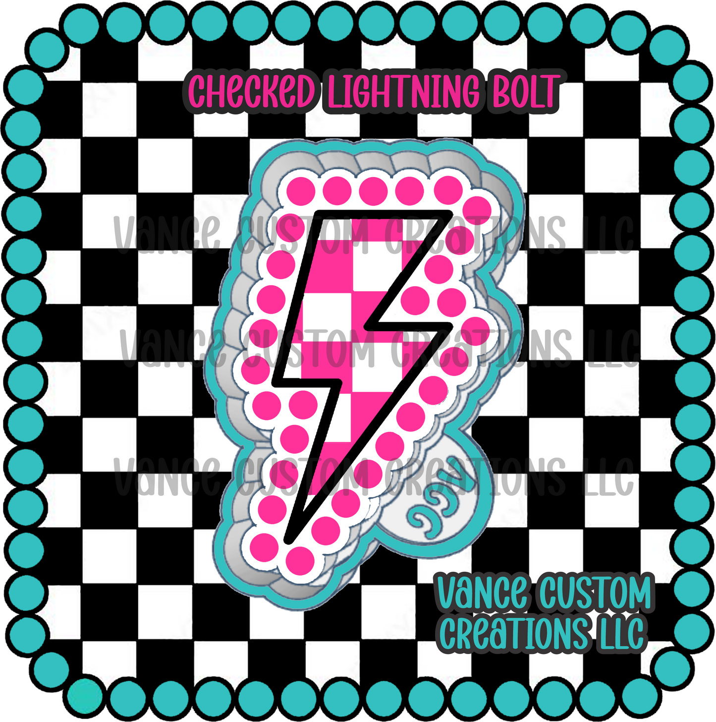 Checked Lightning Bolt Freshie Mold