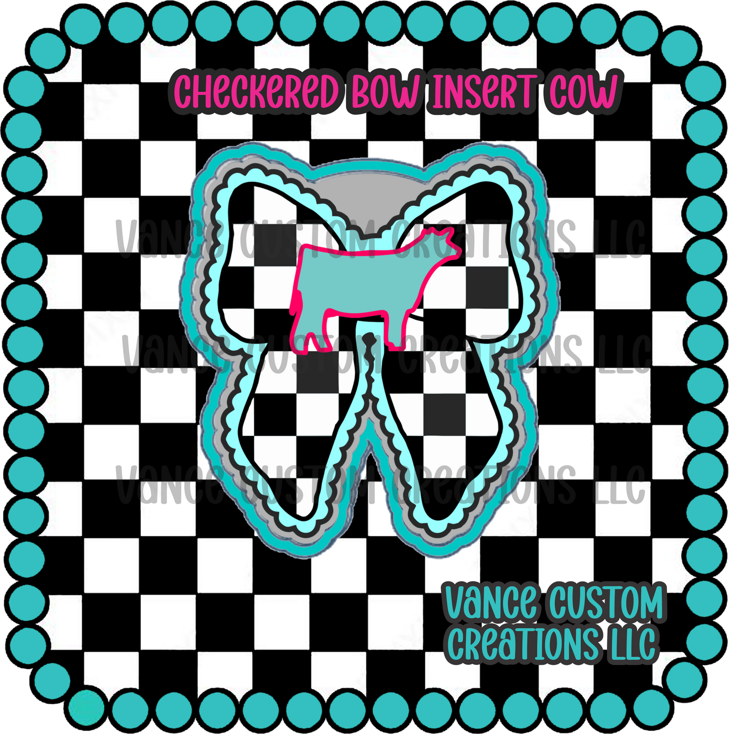 Checkered Bow Insert Freshie Mold Inserts