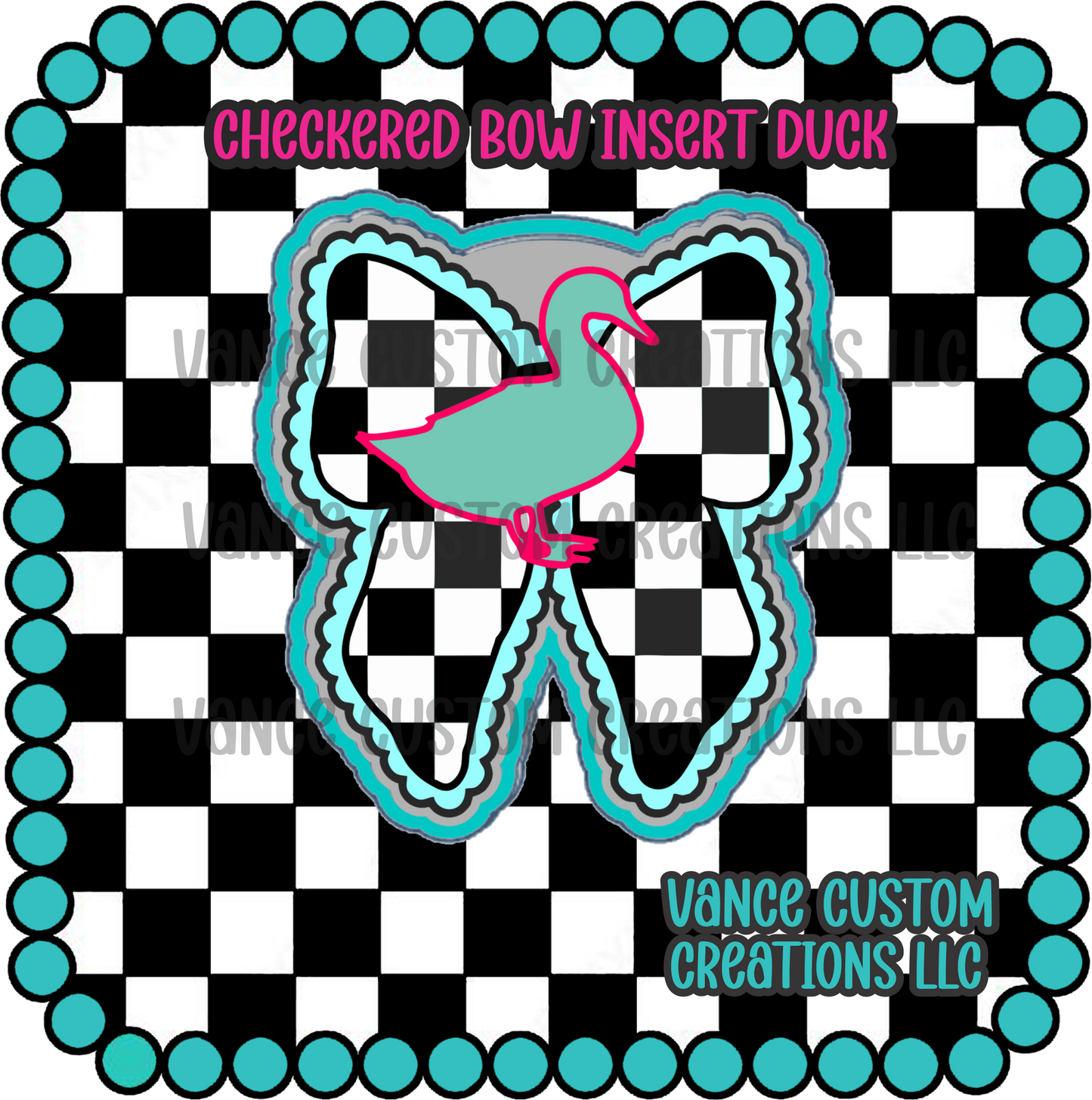 Checkered Bow Insert Freshie Mold Inserts