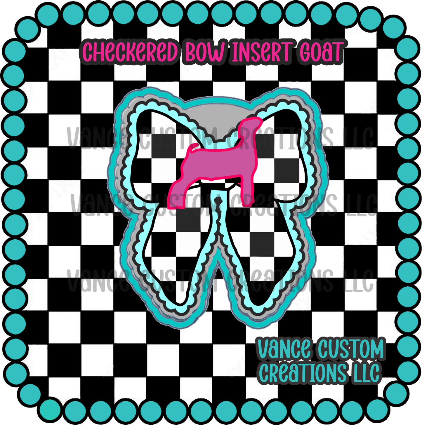Checkered Bow Insert Freshie Mold Inserts