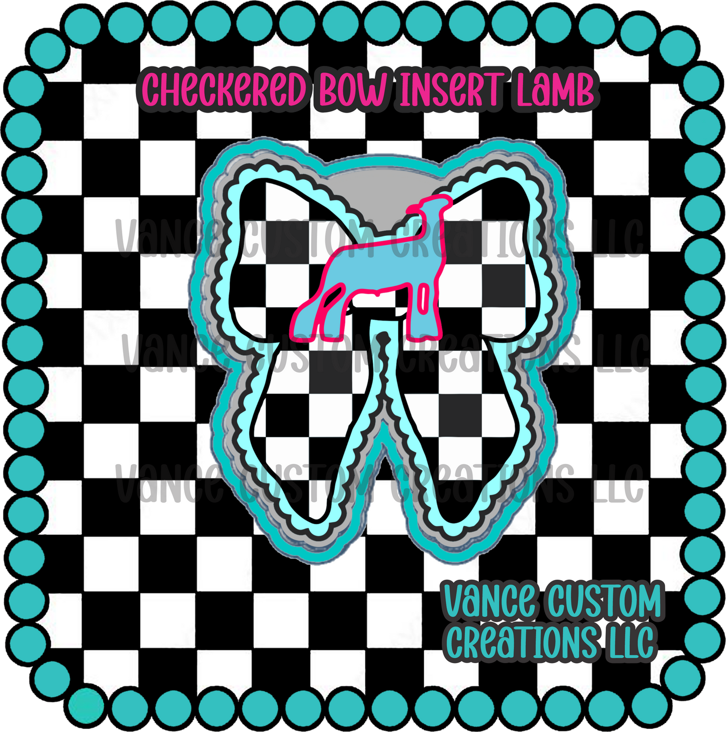 Checkered Bow Insert Freshie Mold Inserts