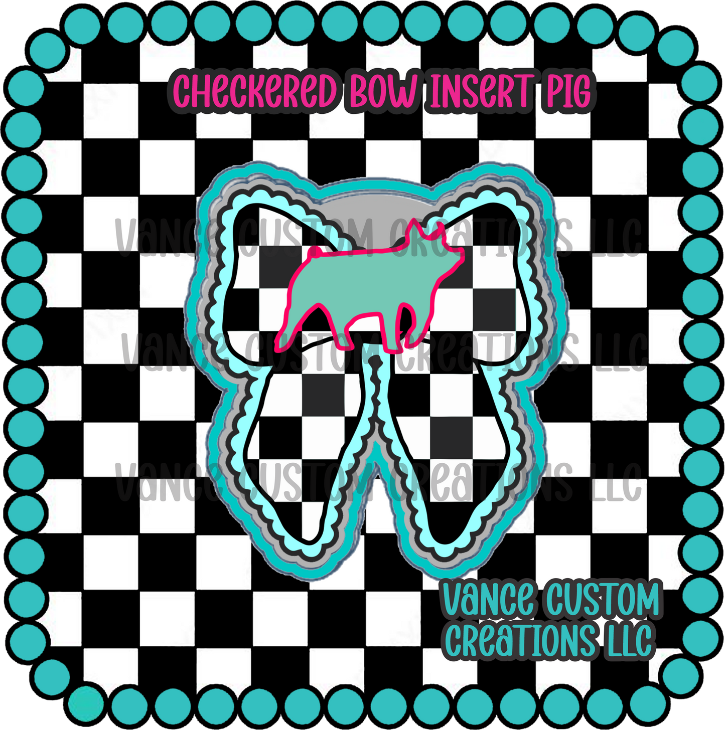 Checkered Bow Insert Freshie Mold Inserts