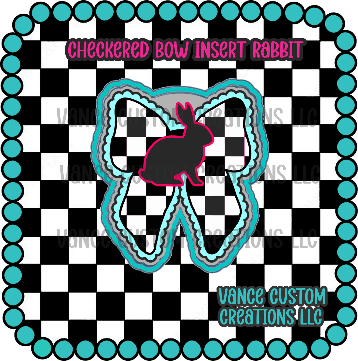 Checkered Bow Insert Freshie Mold Inserts