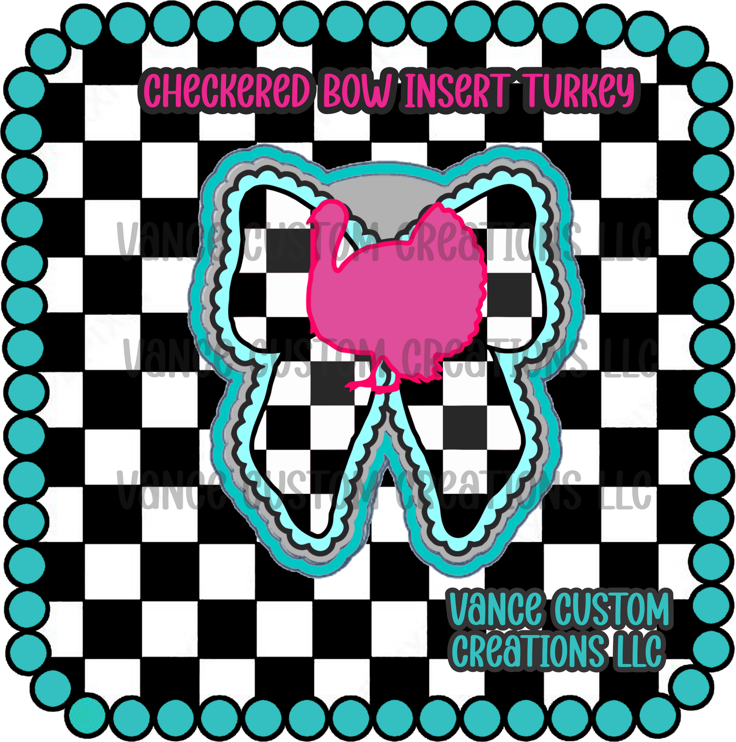 Checkered Bow Insert Freshie Mold Inserts
