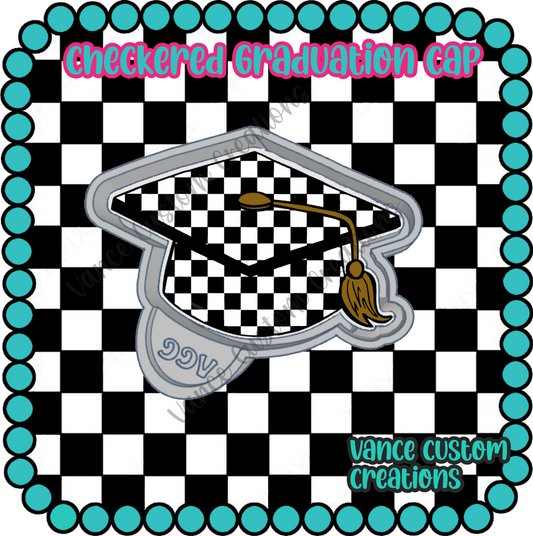 Checkered Graduation Cap Freshie Mold
