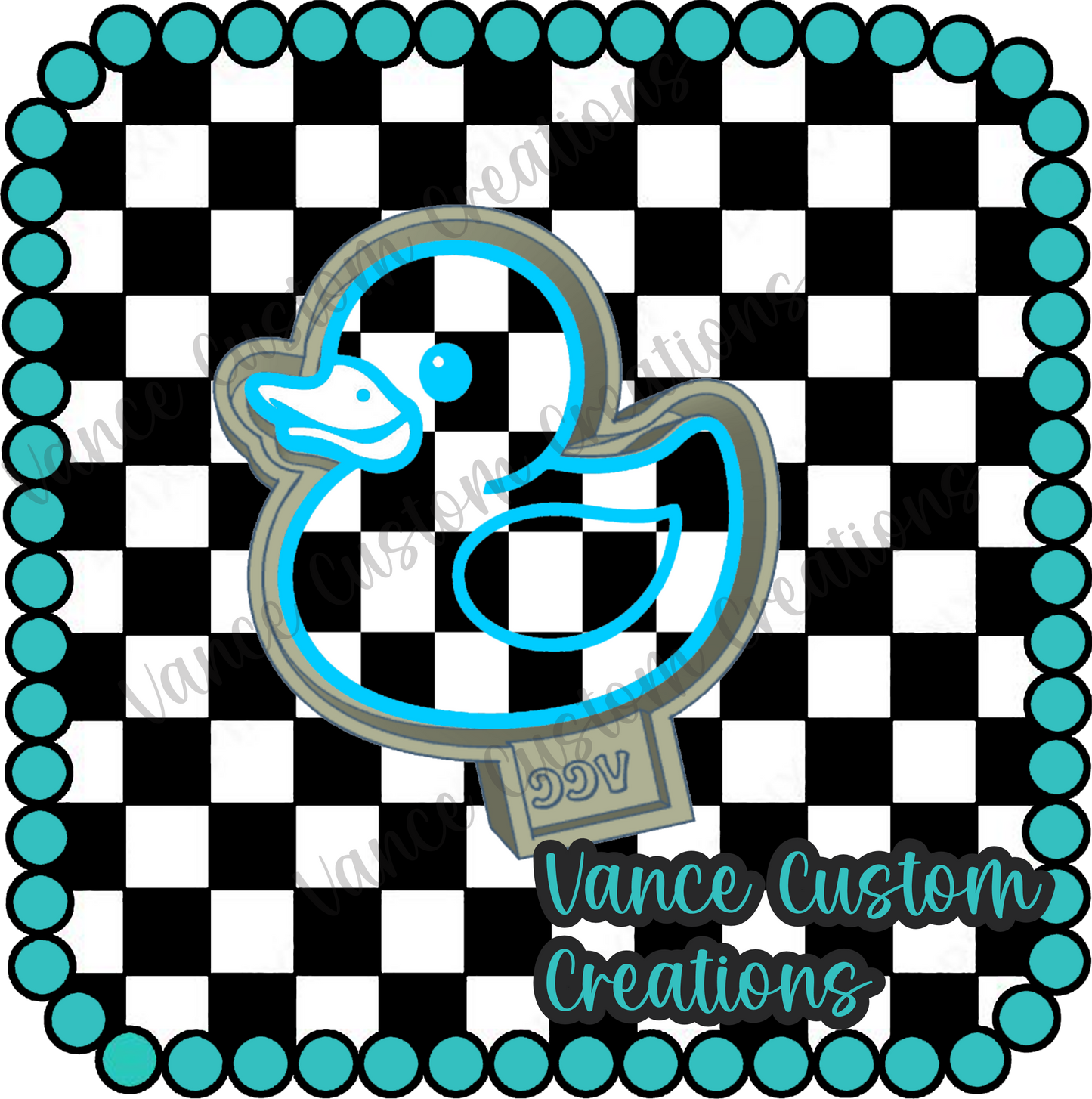 Checkered Rubber Duck Freshie Mold