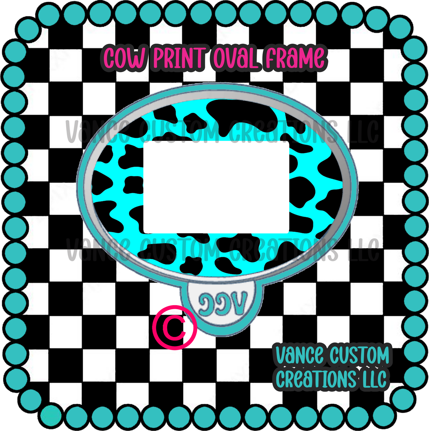 Cow Print Oval Frame Freshie Mold