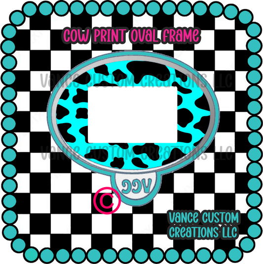 Cow Print Oval Frame Freshie Mold