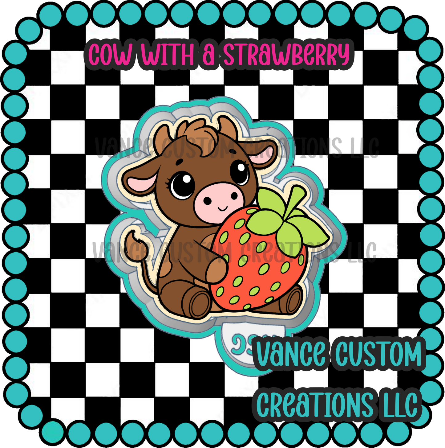 Cow with Strawberry Freshie Mold