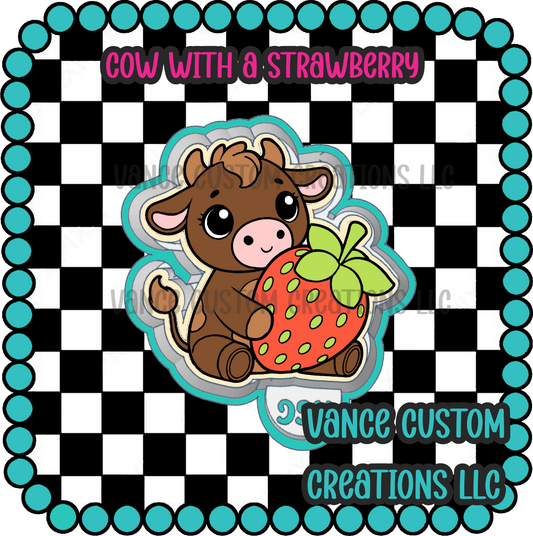 Cow with Strawberry Freshie Mold