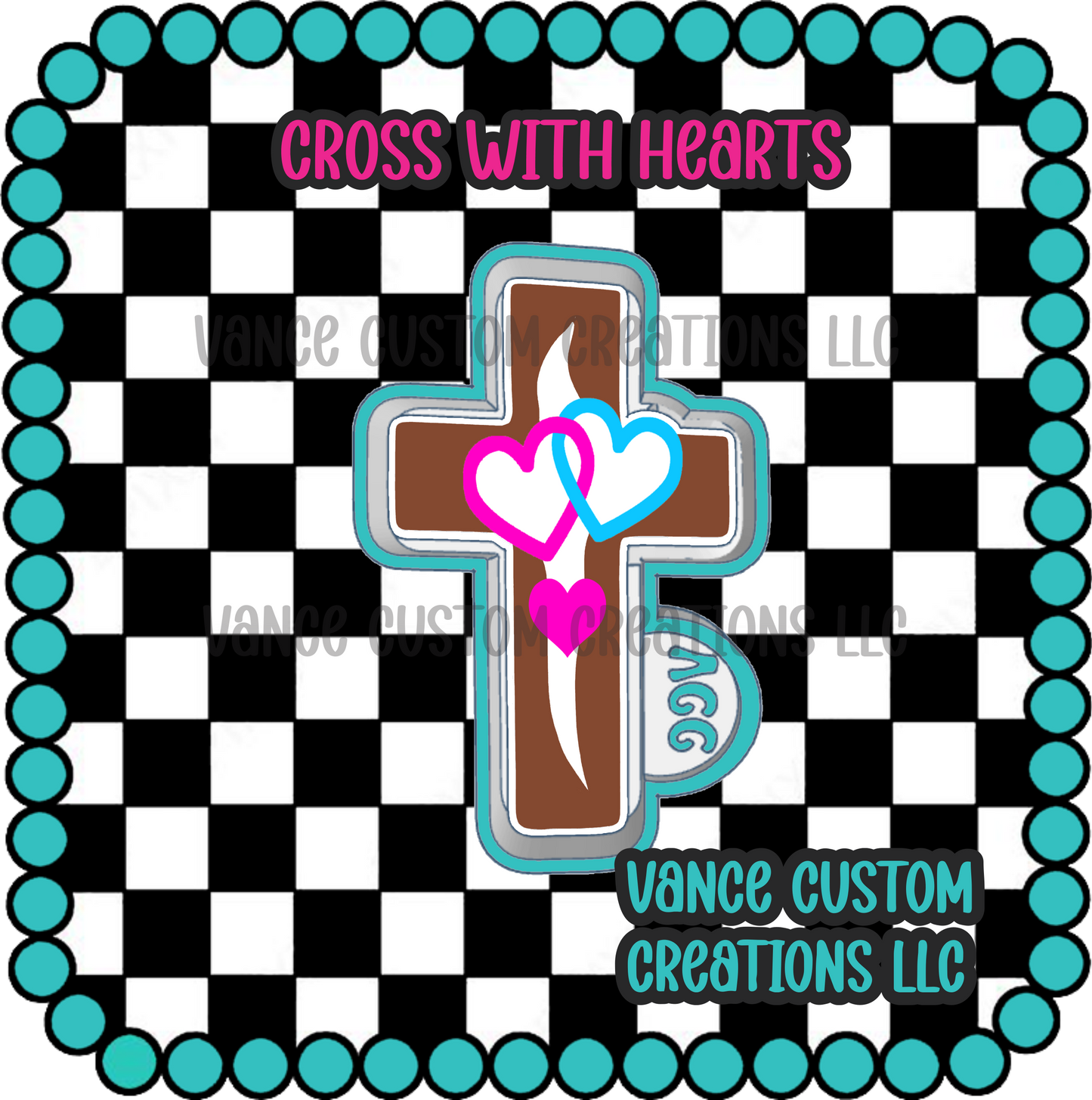 Cross With Hearts Freshie Mold