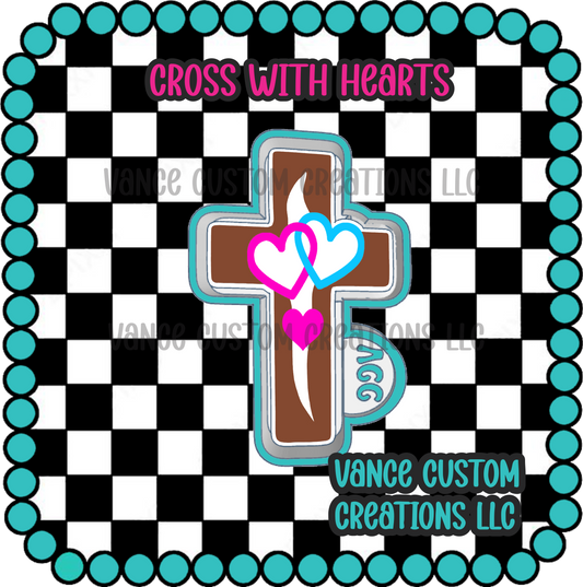 Cross With Hearts Freshie Mold