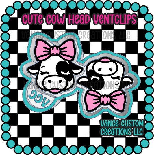 Cute Cow Head Ventclips Freshie Mold