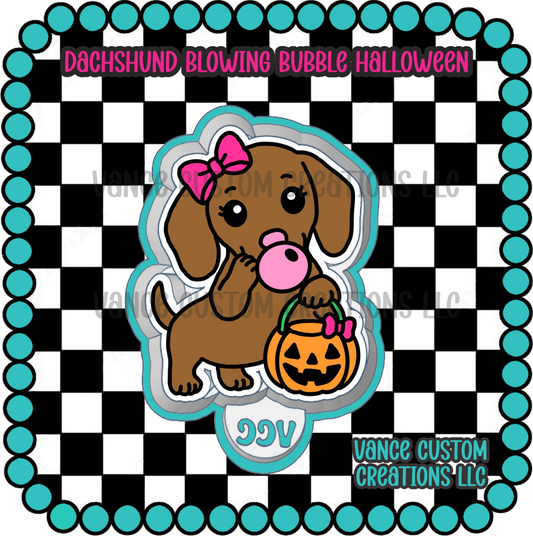 Dachshund Blowing Bubble Halloween Freshie Mold