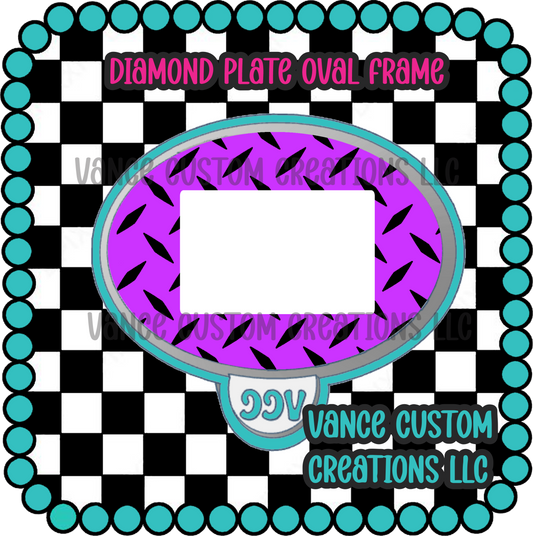 Diamond Plate Oval Frame Freshie Mold