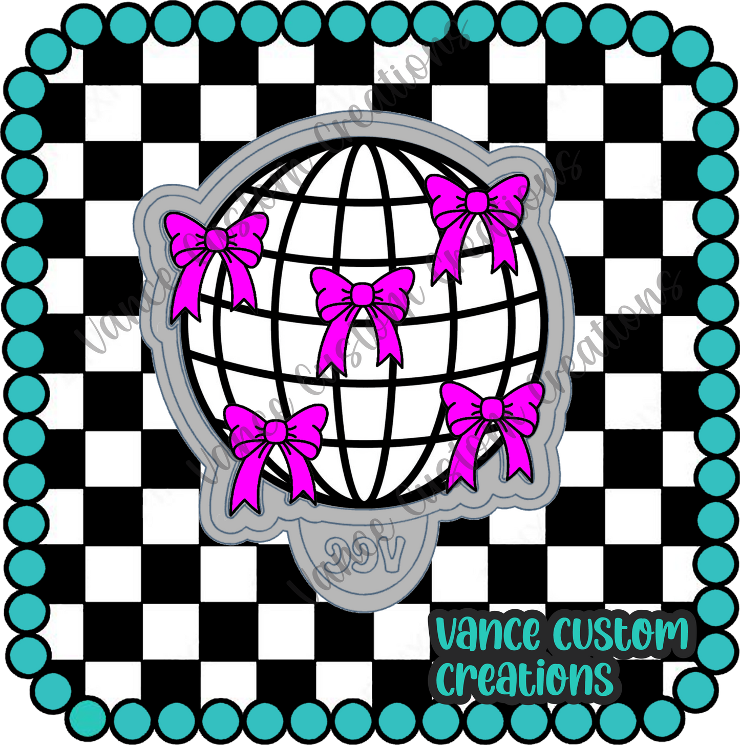 Disco Ball with Bows Freshie Mold