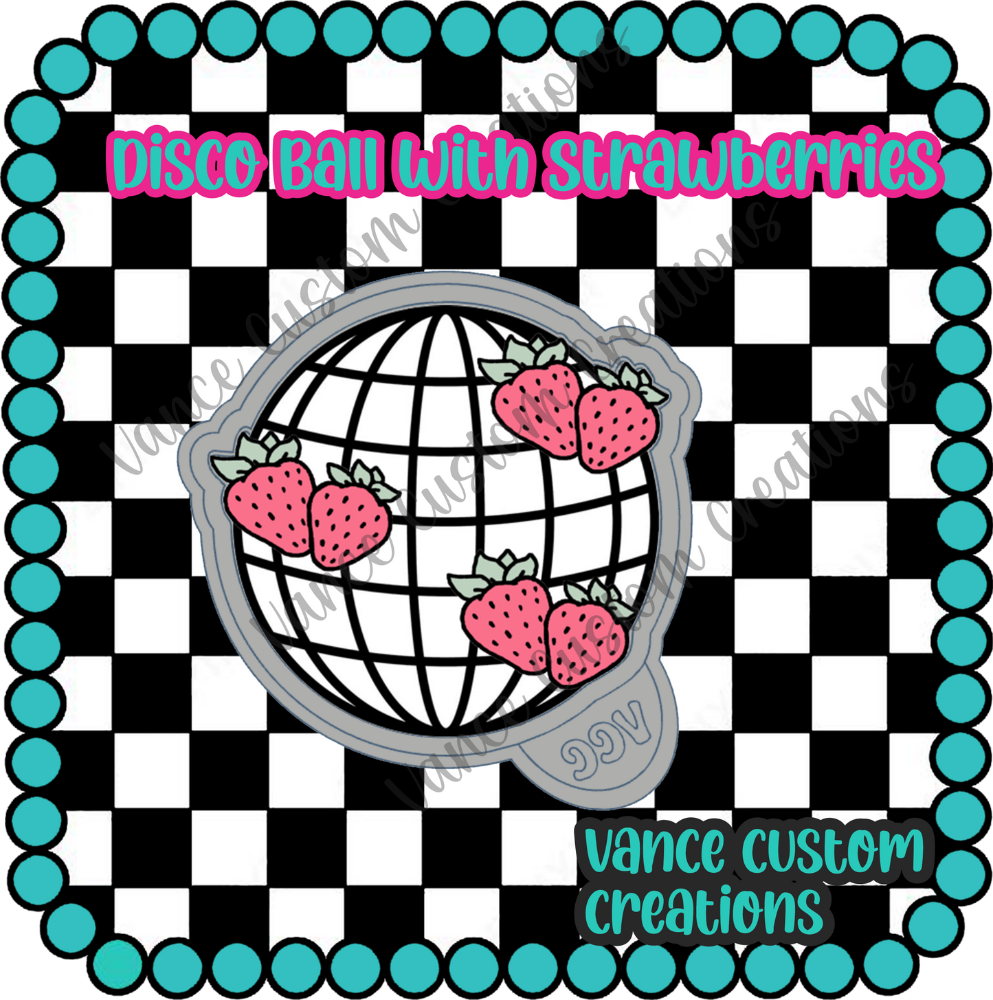 Disco Ball with Strawberries Freshie Mold
