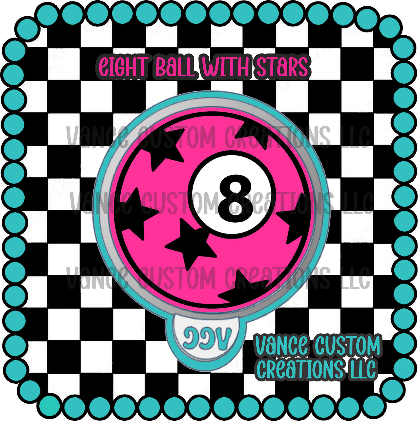 Eight Ball with Stars Freshie Mold